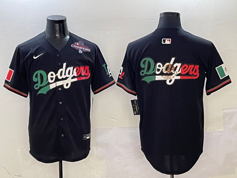 Men Los Angeles Dodgers Blank Black Mexico Second generation Nike 2025 MLB Jersey style 8
